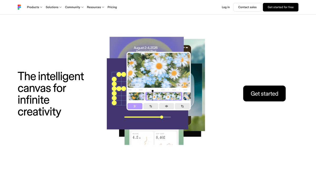 Screenshot of the Figma website.